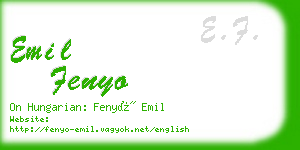 emil fenyo business card